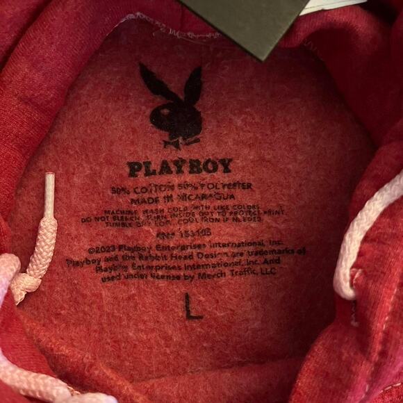 Red Playboy Hoodie with white logo Hoodie Size Large Brand New - Picture 3 of 3